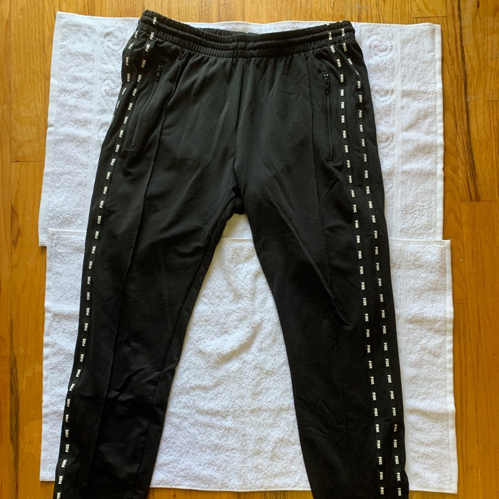 PINK Skinny Track Pant in Pure Black